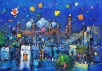 Zahid Saleem, 24 x 36 Inch, Acrylic on Canvas, Cityscape Painting, AC-ZS-208
